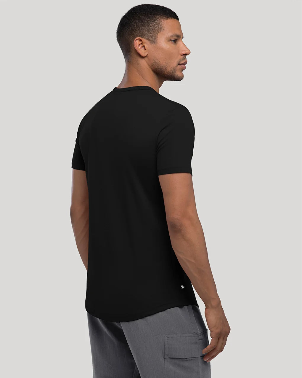 3-Pack Zwarte Crew Curve-Hem T-shirts