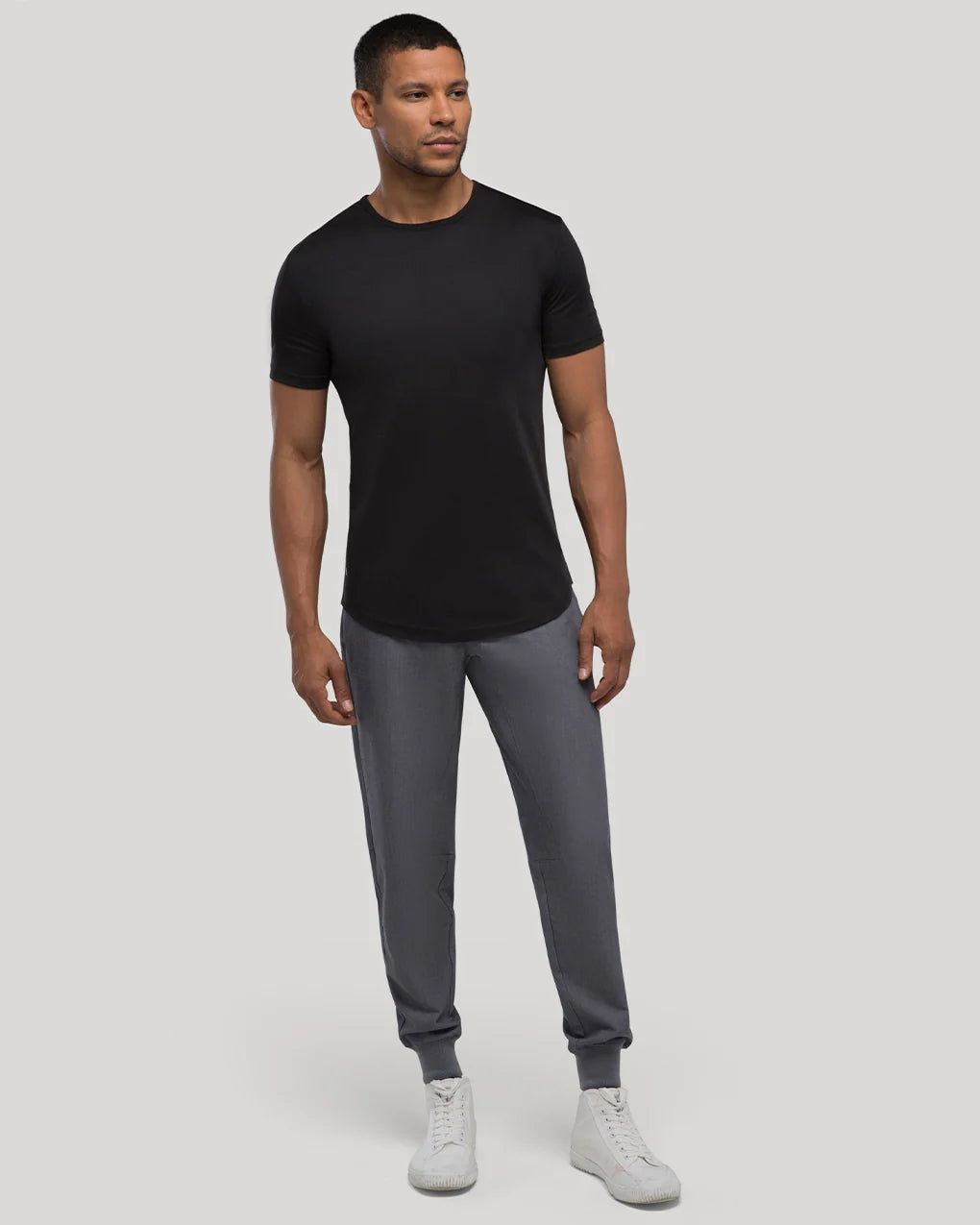 Crew Curve-Hem T-shirt