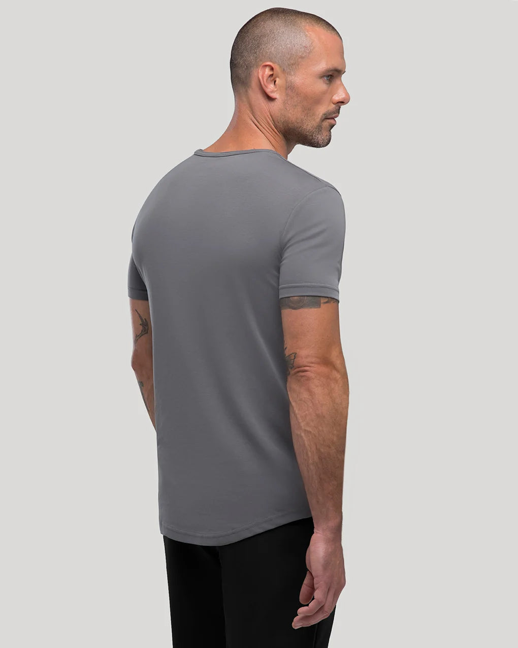 Crew Curve-Hem T-shirt