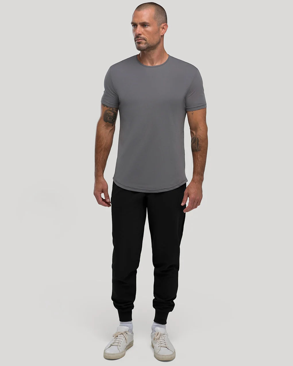 Crew Curve-Hem T-shirt