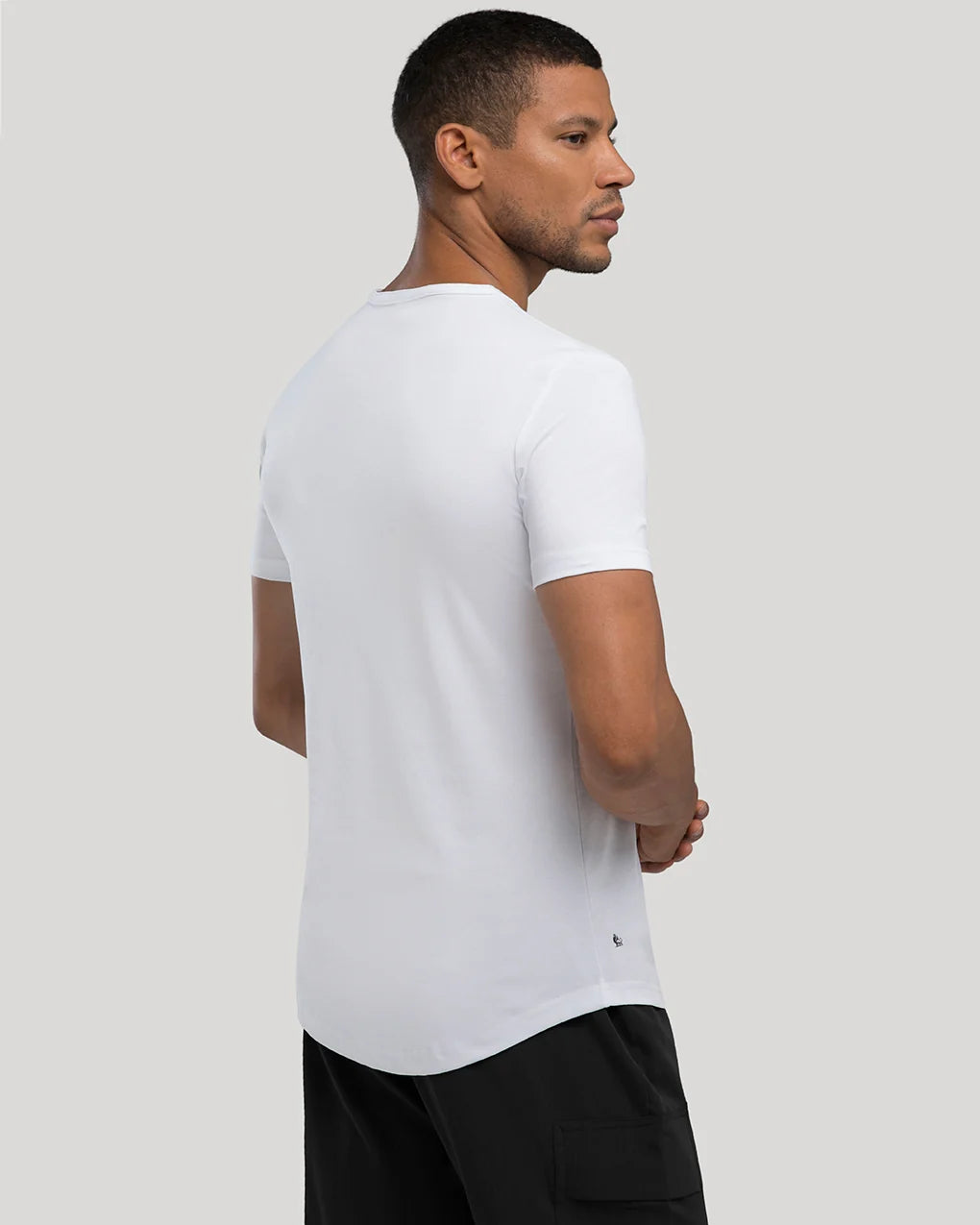 6-Pack Witte Crew Curve-Hem T-shirts