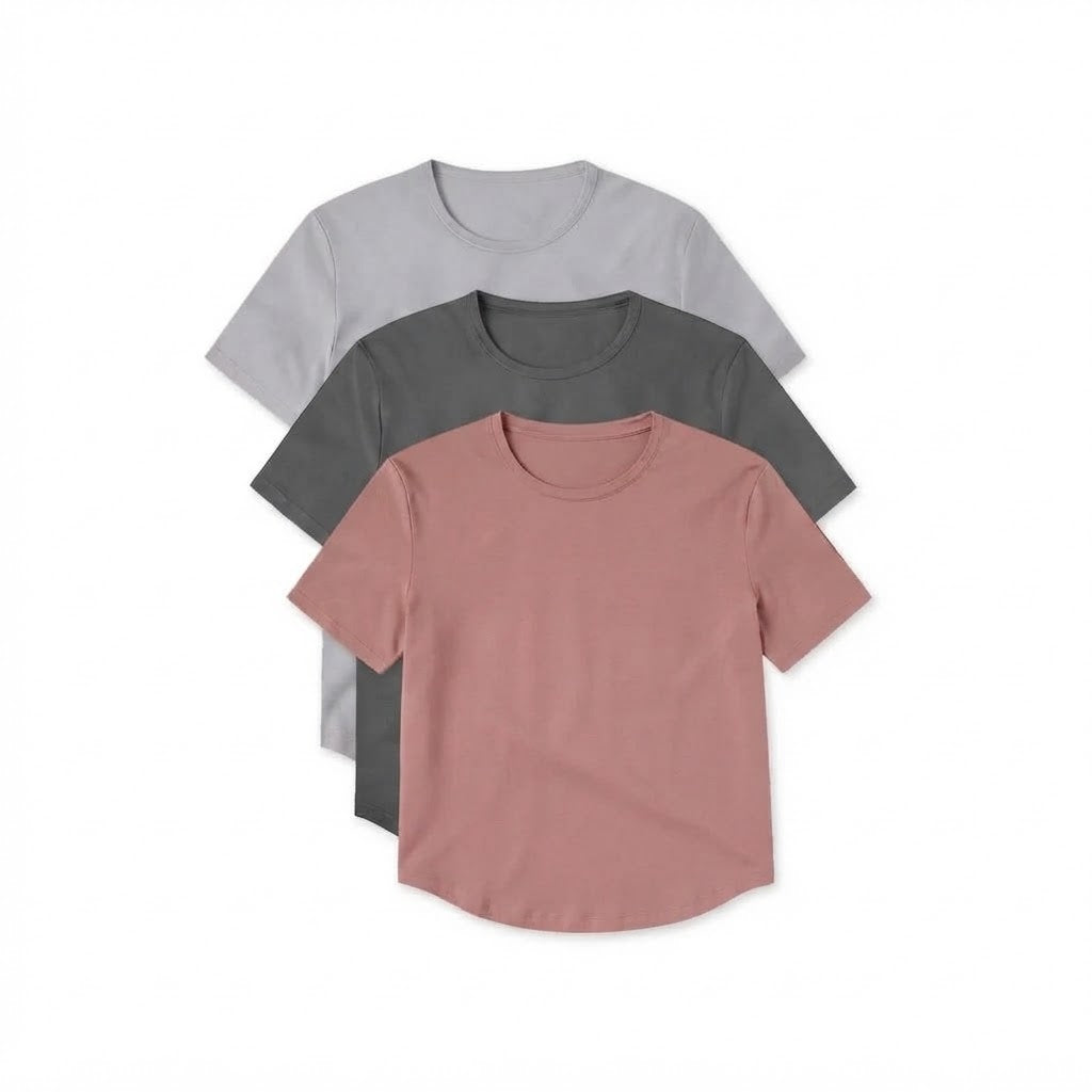 Essentiële Crew Curve-Hem 3-Pack